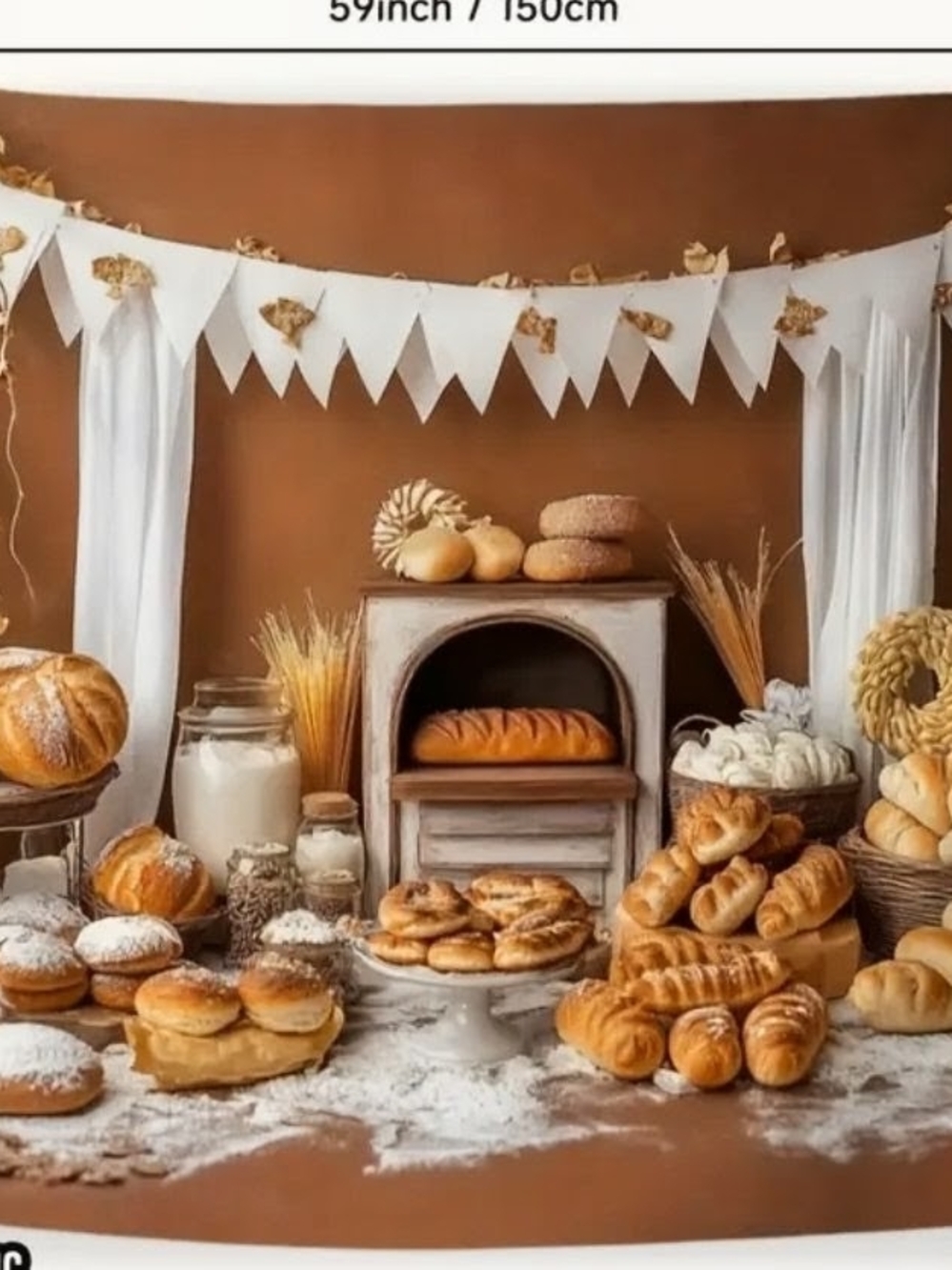 SHEIN White Paper Pennant Banner Garland for Rustic Bakery Party